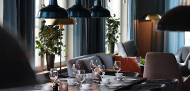 Hotellets restaurang har stort fokus på lokala råvaror och arbetar med att minimera sitt matsvinn.