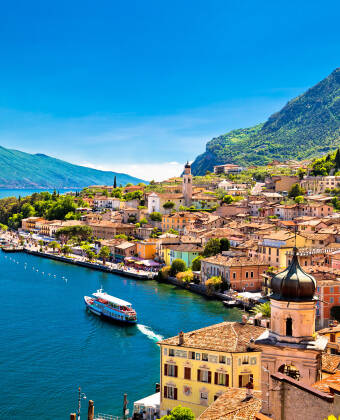 Limone is on the slopes of Lake Garda and the beach can be reached on foot.