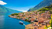 Limone is on the slopes of Lake Garda and the beach can be reached on foot.