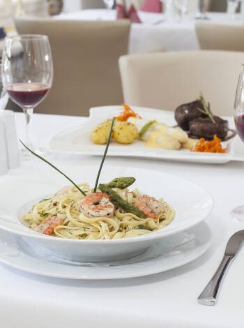 Savor fresh seasonal cuisine served at hotel restaurant.