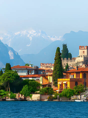 Malcesine is a small medieval town with the impressive Baldobjerg in the background.