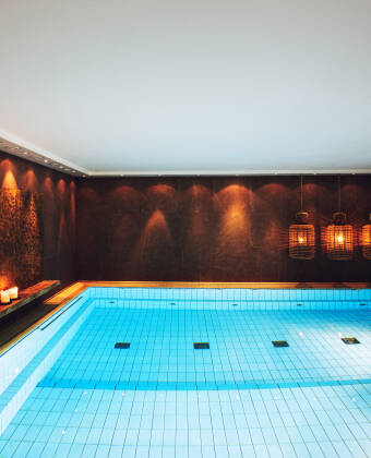 The hotel's swimming pool is 8x8 metres and offers plenty of space for sporting activities.