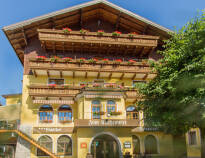 With balconies and beautiful views, the hotel is built in the traditional Alpine style.