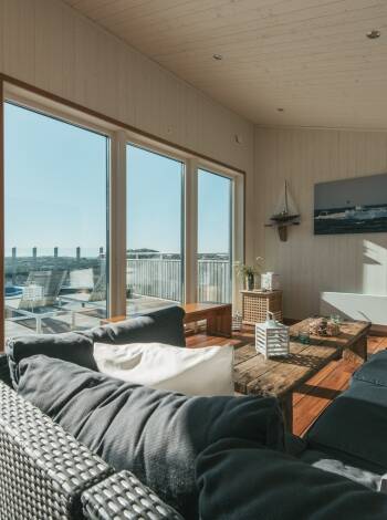 You will be accommodated in a stylish architect-designed and modern family apartment for seven people