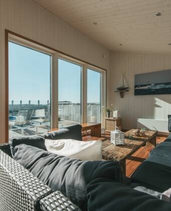 Här bor ni i moderna arkitektritade lägenheter med plats för upp till sju personer
