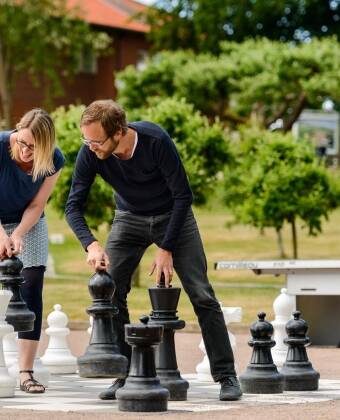 Under oppholdet kan dere bl.a. spille petanque, kjempesjakk, tennis og mye annet