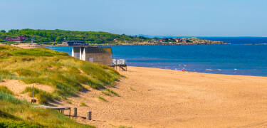 Sie sind nur eine kurze Fahrt von Tylösand und anderen schönen Stränden entfernt, an denen Sie schwimmen, sonnenbaden oder die Aussicht auf die Küste genießen können.
