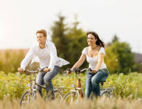There are several good cycling paths in the area, inviting you to go for a ride on two wheels.