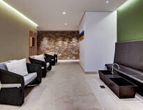 During your holiday, you can also use the hotel's fitness area or simply relax in the inviting wellness area.