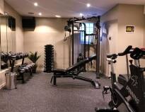 Active guests can work out in the hotel's fitness centre.