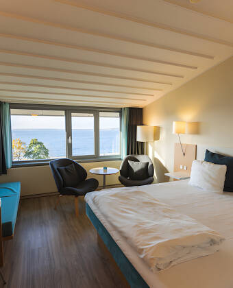 The rooms at Hotel Sønderborg Strand are beautiful and comfortable. Upgrade to a Superior or Superior Plus room for extra comfort.