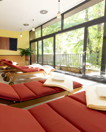 Pamper yourself with a massage in the hotel's lovely wellness area overlooking the park