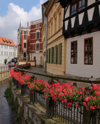 På mindre end 20 minutter kan du nå den middelalderlige by Quedlinburg, der er på verdensarvslisten, med mere end 1.300 bindingsværkshuse.