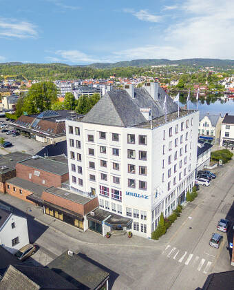 Hotellet ligger i hjärtat av den livliga staden Porsgrunn.