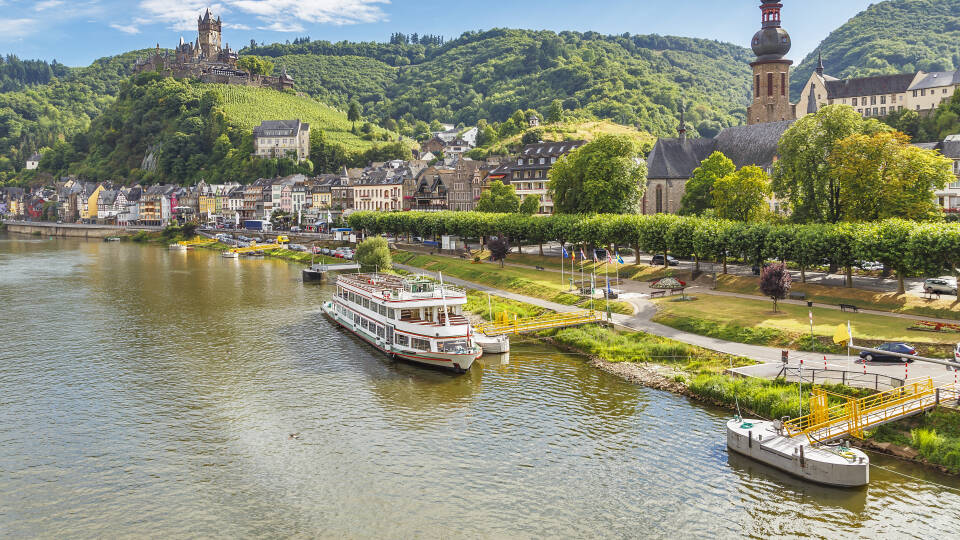 Go on a romantic boat trip on the Moselle River, which is surrounded by beautiful vineyards.