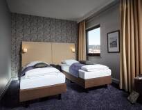 De nydelige værelser er udstyret med behagelige senge og sørger for en god nats søvn