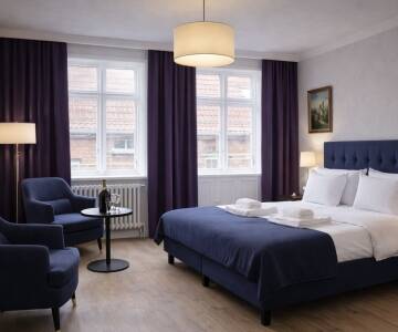 Hotellet erbjuder bekväma rum med karaktär i en vackert renoverad byggnad.