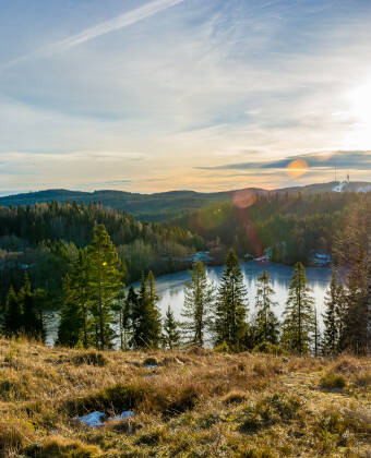 Experience the beautiful scenery of Nordmarkas, which is a short train ride from the hotel.