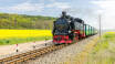 Machen Sie eine Tour mit der beliebten Schmalspurbahn 'Rasender Roland' auf Rügen durch die wunderschöne Landschaft.