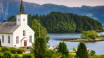 Verbringen Sie einen gemütlichen Urlaub auf einer kleinen Insel zwischen dem Fjord und den Bergen im norwegischen Westen.