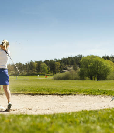 Spela en runda eller två på Fågelbro Säteri Golf & Country Club vid sidan av hotellet.