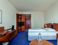The rooms are spacious and comfortably furnished.