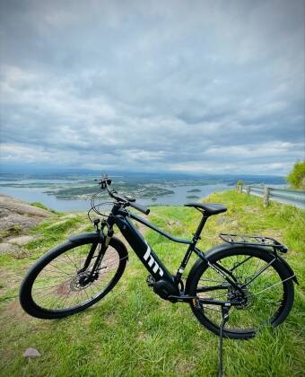 Explore Krokskogen forest on rented electric bikes.