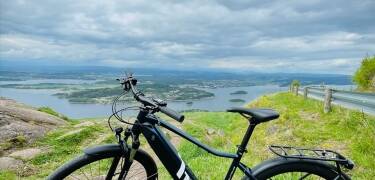 Explore Krokskogen forest on rented electric bikes.