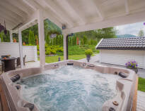 There is an outdoor jacuzzi with ample space.