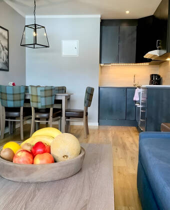 The spacious mountain suites have separate bedrooms, a living area and a kitchenette.