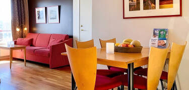 The spacious mountain suites have separate bedrooms, a living area and a kitchenette.