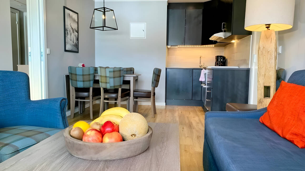 The spacious mountain suites have separate bedrooms, a living area and a kitchenette.