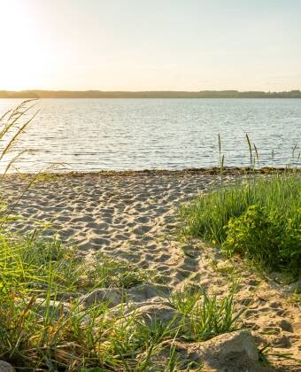 Stranden ligger lige uden for døren og indbyder til lange gåture langs kysten.