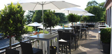 Weather permitting, you can enjoy refreshments on the hotel's terrace, which has a fine view of the area.