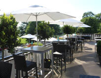 Weather permitting, you can enjoy refreshments on the hotel's terrace, which has a fine view of the area.