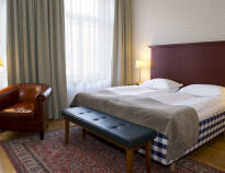 Dette hyggelige hotel har en central beliggenhed i Köping i Sverige, og her er der ’Hästens’-senge på alle værelser.