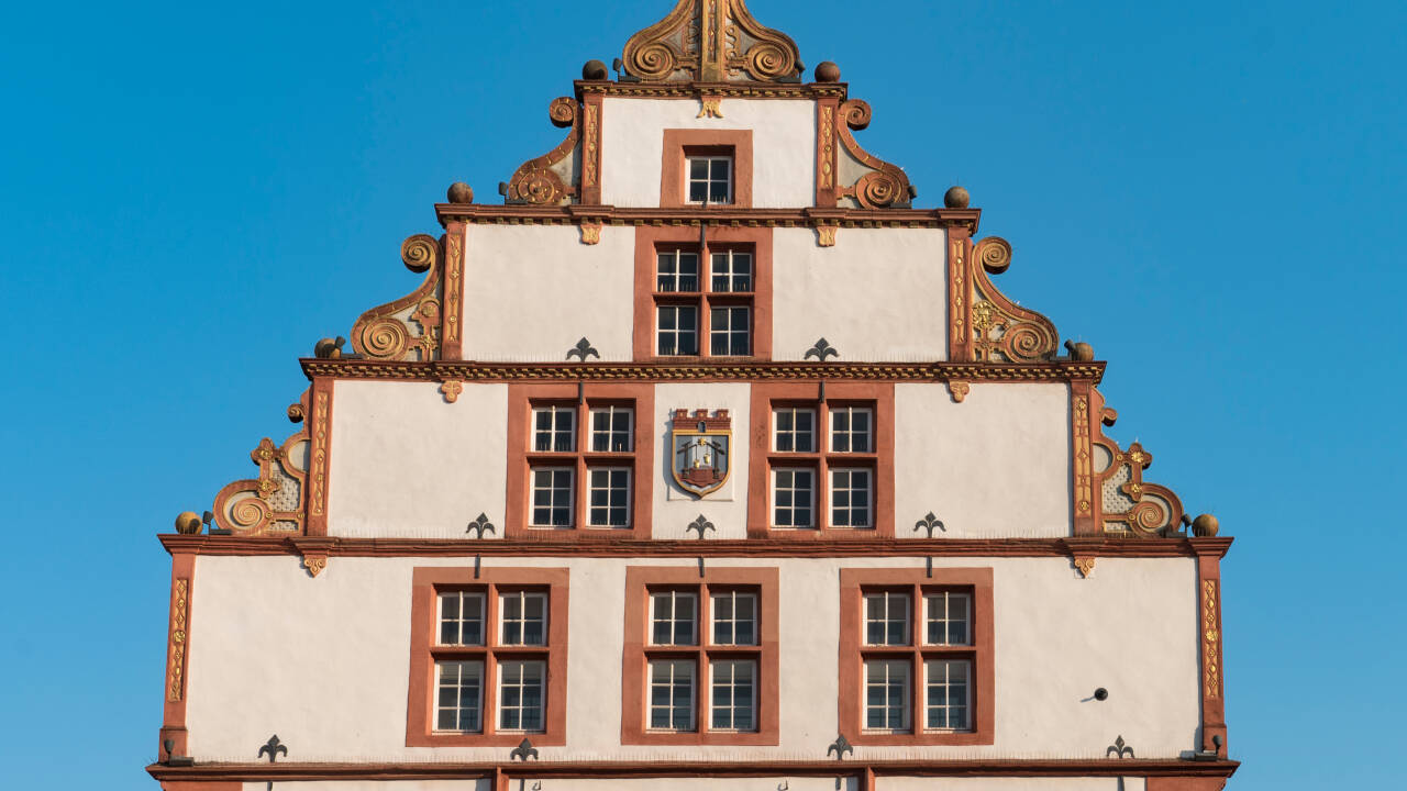 De gamle bindingværkshuse i centrum af Bad Salzuflen står som var de nye.