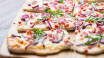 Enjoy a delicious tarte flambée at the hotel. You can choose from several varieties.