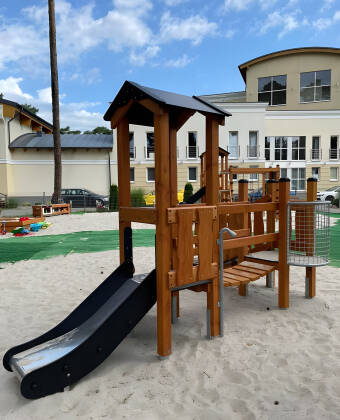The hotel also has a great outdoor playground that little guests will love.