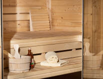 There is a small wellness area with sauna in the hotel, which you can use for a fee.