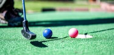 Challenge yourself on the fun mini golf course.