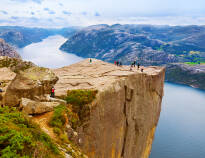 The parking lot where the hiking trail up to the Preikestolen starts is within a short driving distance of the hotel.