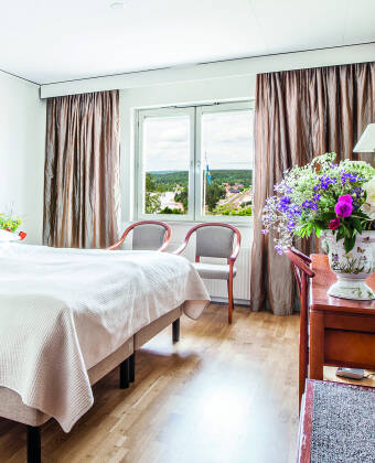 Sie wohnen in schönen Zimmern, die Ihnen während Ihres Aufenthalts in Rättvik eine komfortable Basis für Ihren Urlaub in Schweden bieten.