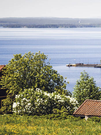The hotel offers a beautiful view of Lake Siljan, where you can also enjoy the beach life in summer.