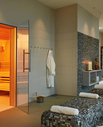 After a day in the city, the spa and sauna offer a quiet place to relax.