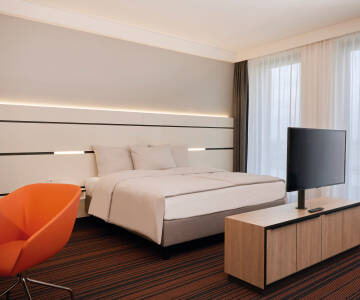 Die modernen Zimmer bieten höchsten Komfort und verfügen über eine kostenlose Minibar.