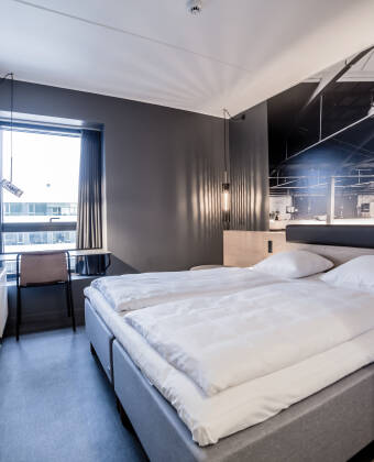 Værelserne på Four Points Flex by Sheraton Aarhus Skejby er smukke og giver en dejlig, rolig atmosfære.