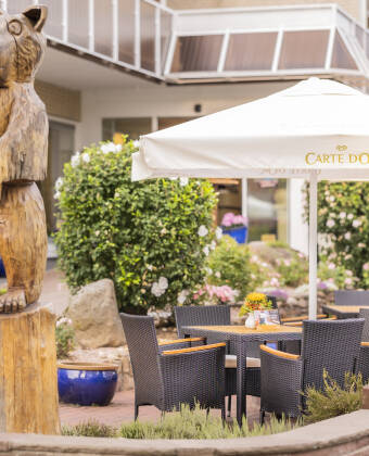 The sun terrace is perfect for relaxing on nice days.