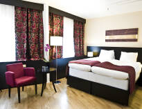 Here you will stay in bright and spacious rooms with comfortable beds.