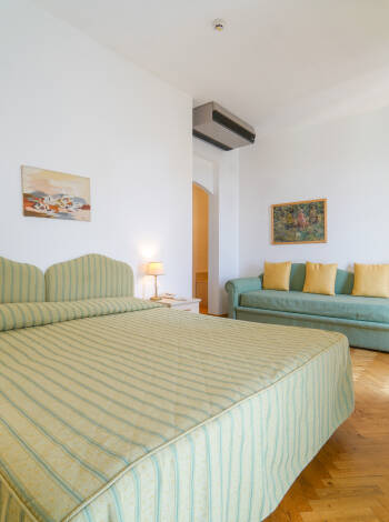The hotel offers accommodation in spacious rooms for up to 2 adults and 2 children.